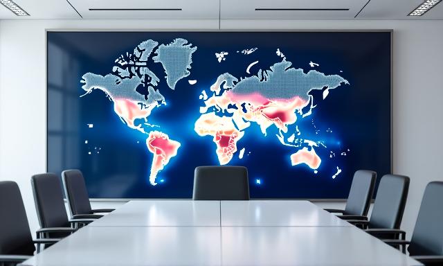 Dashboard digitale con grafici climatici e mappa del calore